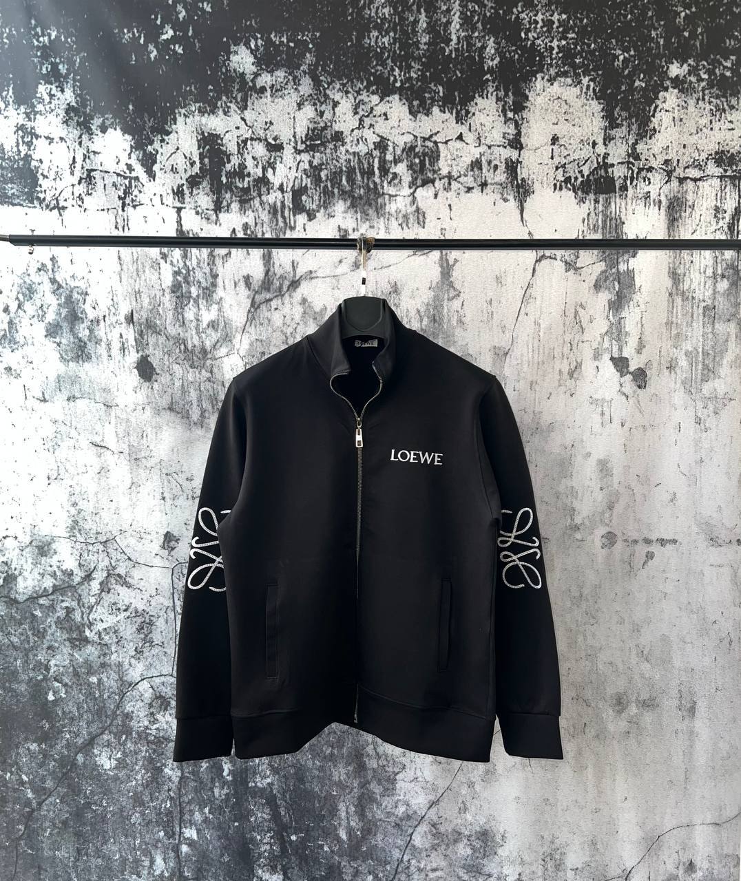Loewe Anagram Embroidered Full-Zip Track Jacket – Black