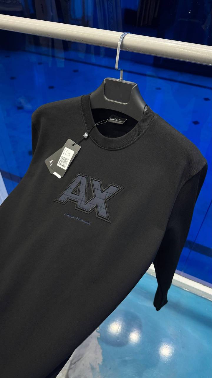 ARMANI EXCHANGE BLACK SWEATSHIRT