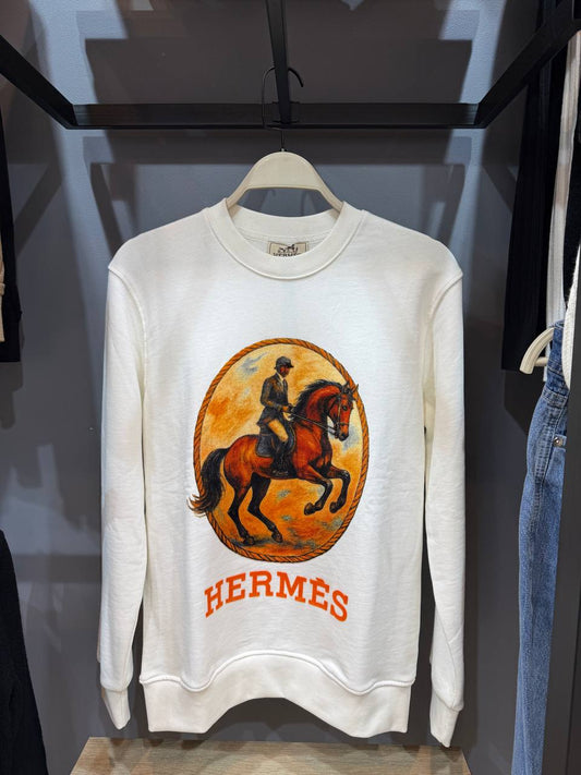 hermes white sweatshirt