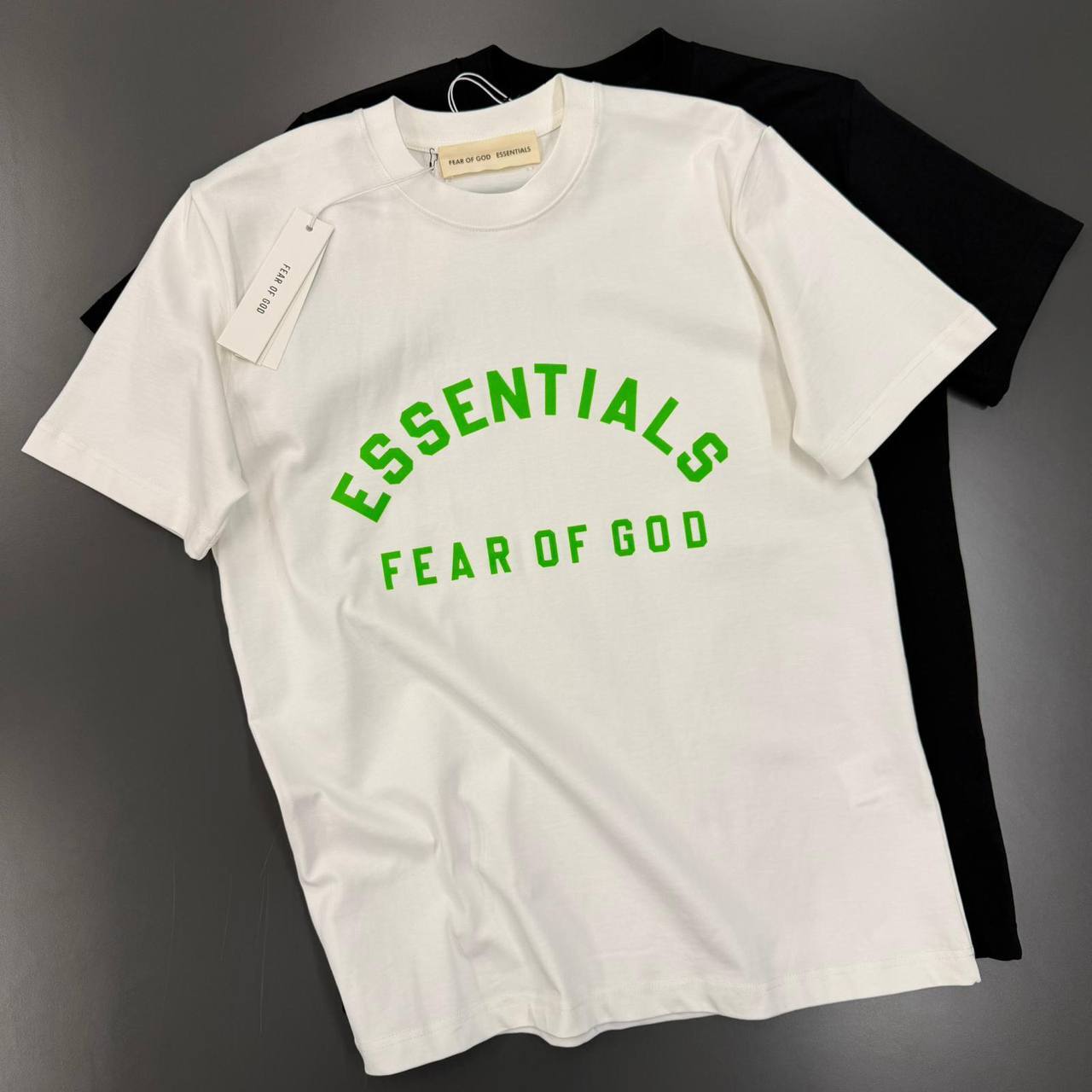 Fear of God Essentials Arc Logo T-Shirt – White/Green