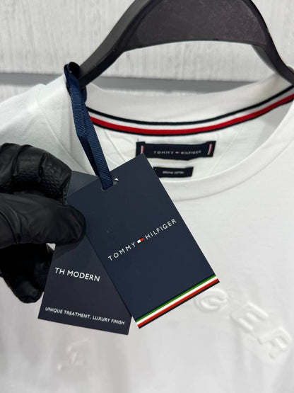 Tommy Hilfiger Embossed Logo T-Shirt – White