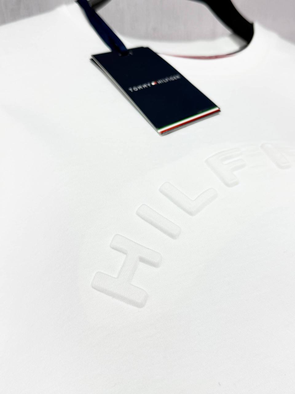 Tommy Hilfiger Embossed Logo T-Shirt – White