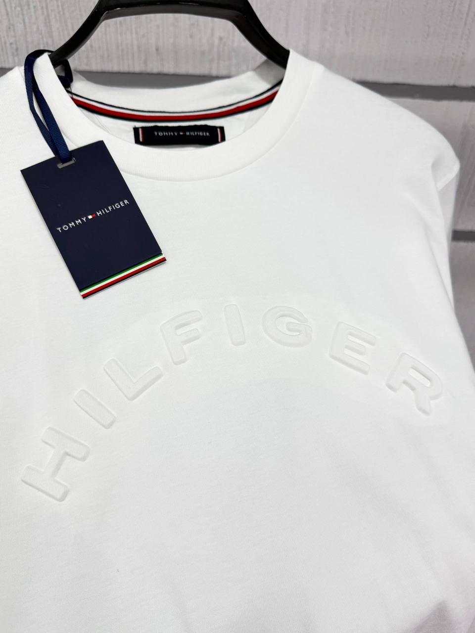 Tommy Hilfiger Embossed Logo T-Shirt – White