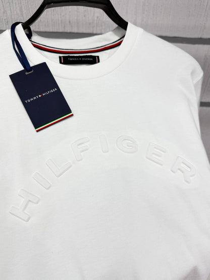 Tommy Hilfiger Embossed Logo T-Shirt – White
