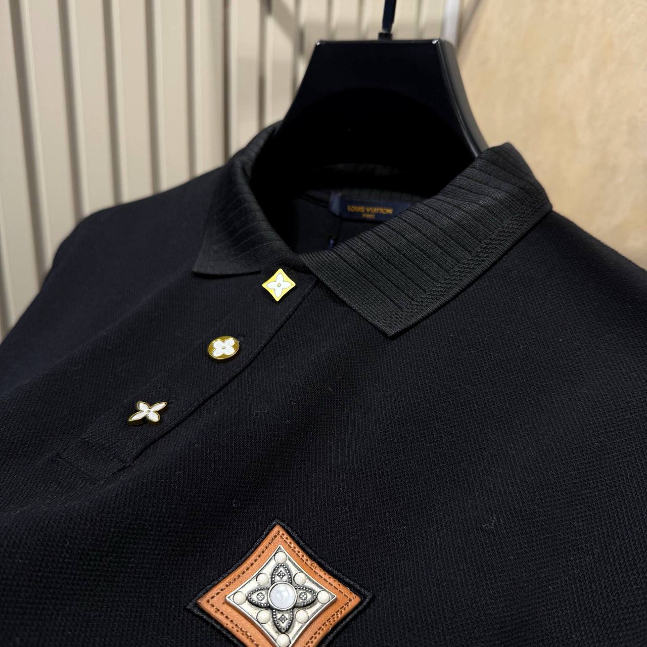 Louis Vuitton Inspired Polo Shirt – Black