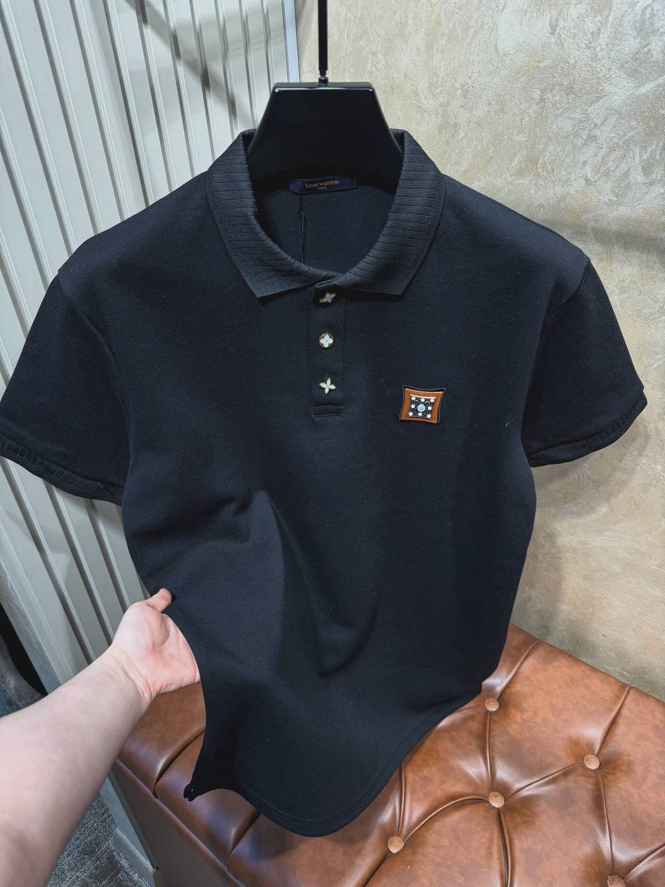 Louis Vuitton Inspired Polo Shirt – Black