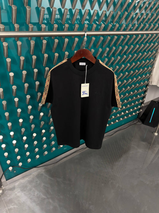 Burberry Check Sleeve T-Shirt – Black