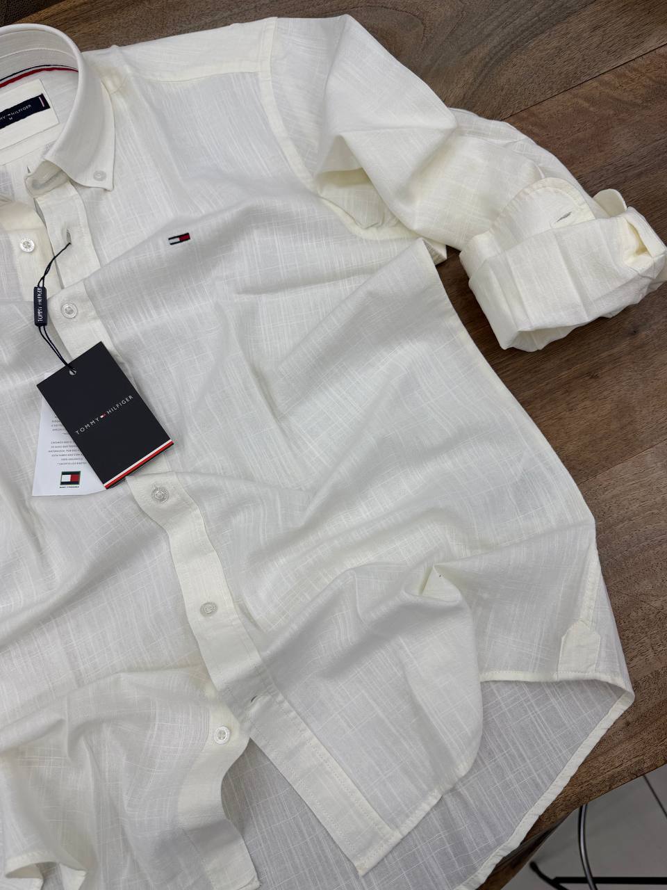 Tommy Hilfiger – Off-White Linen Blend Shirt