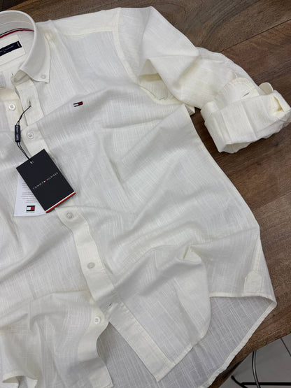 Tommy Hilfiger – Off-White Linen Blend Shirt