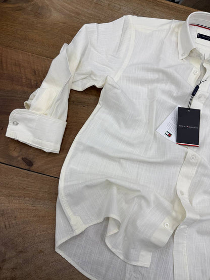 Tommy Hilfiger – Off-White Linen Blend Shirt