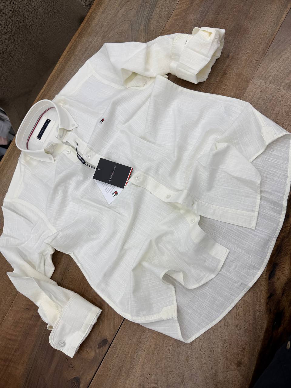 Tommy Hilfiger – Off-White Linen Blend Shirt
