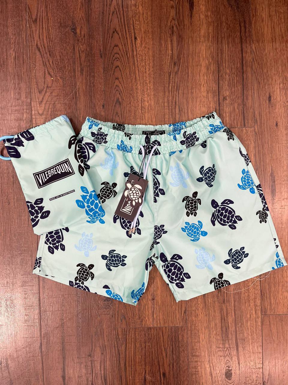 Vilebrequin – Mint Turtle Print Swim Shorts