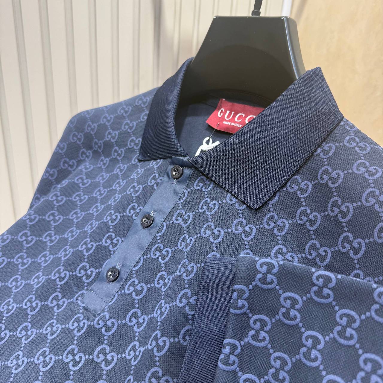 Gucci – Navy GG Monogram Polo