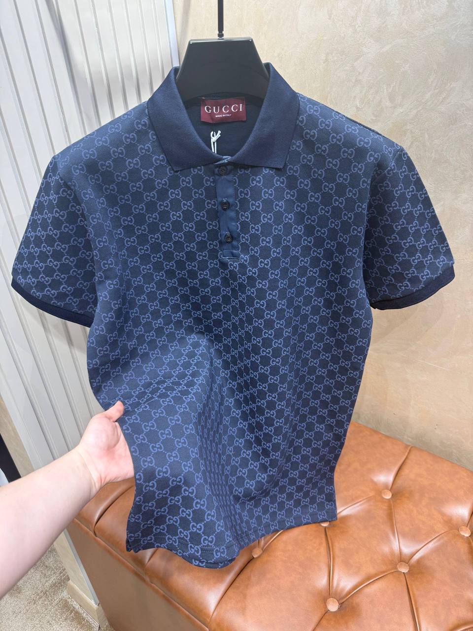 Gucci – Navy GG Monogram Polo
