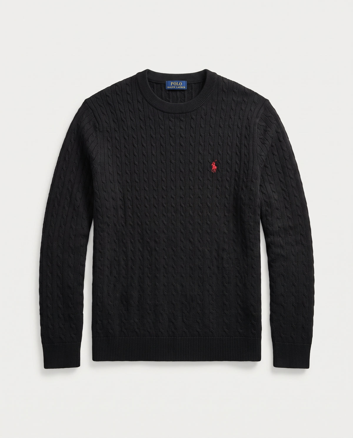 Polo Ralph Lauren Textured Knit Crewneck Sweater – Black