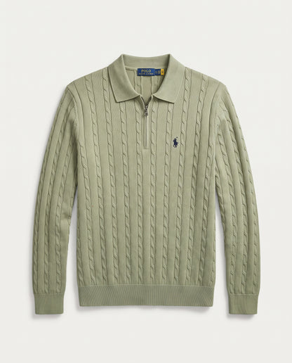 Polo Ralph Lauren Cable Knit Quarter-Zip Polo
