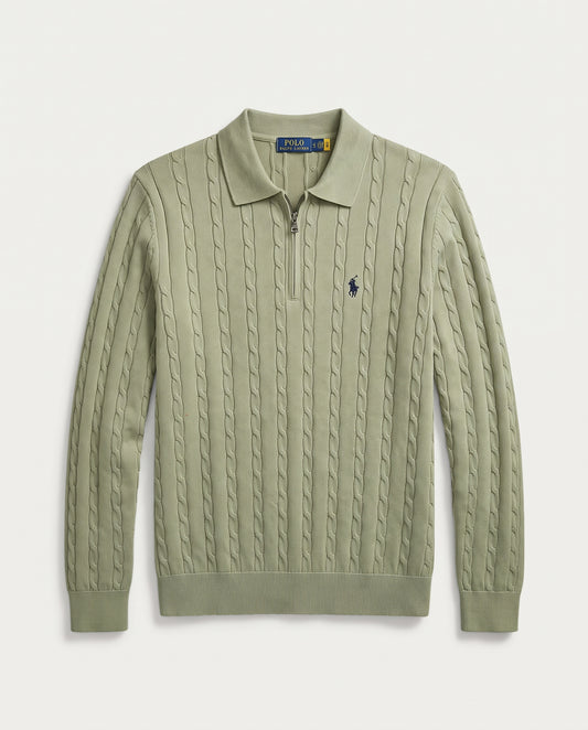 Polo Ralph Lauren Cable Knit Quarter-Zip Polo