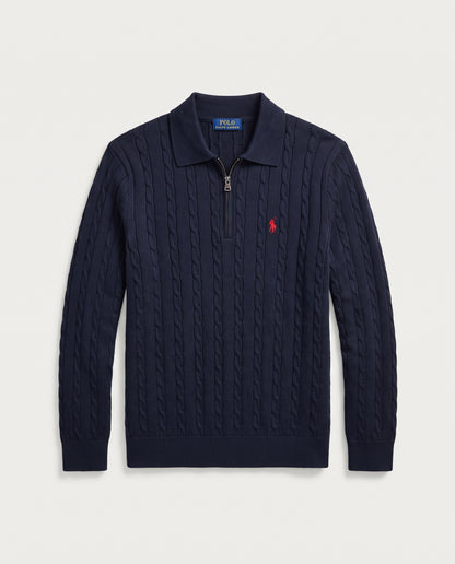 Polo Ralph Lauren Cable Knit Quarter-Zip Polo