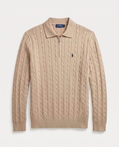 Polo Ralph Lauren Cable Knit Quarter-Zip Polo