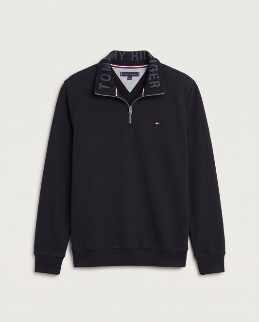 Tommy Hilfiger Logo-Collar Half-Zip Sweatshirt