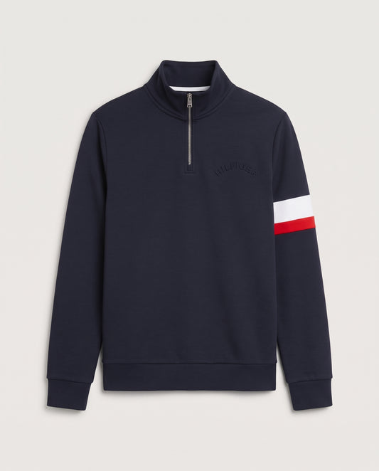 Tommy Hilfiger Half-Zip Sweatshirt with Signature Armband